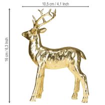 Artikel Deko Hirsch Figur im Set Gold Kunststoff 10,5×4,5×16cm