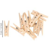 Artikel Deko-Holzklammern 3 cm Natur 72 Stück aus Holz