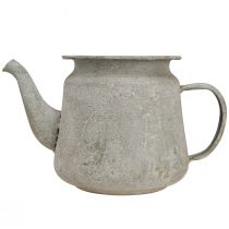 Artikel Deko-Teekanne aus Metall Grau 24×14×14 cm im Vintage-Stil für Innenbereiche
