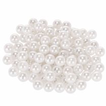 Artikel Deko-Perlen Weiss Kunststoff Ø10 mm mit Bohrung – 115 Stück