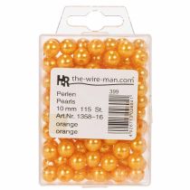 Artikel Dekorationsperlen Kunststoff Orange Ø10mm 115 Stück