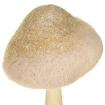 Artikel Deko Pilz Holz, Filz mit Glitter Tischdeko Advent H11cm