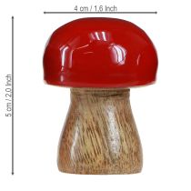 Artikel Deko Pilze Rot lackiert Holzpilze Champignons H5cm Ø4cm 6 St