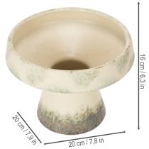 Artikel Keramik Dekoschale Creme Graugrün Ø20cm H16cm für Innenräume
