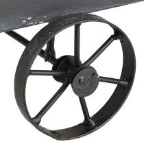 Artikel Deko Schubkarre aus Metall, Anthrazit, 30 cm, Pflanzkasten für Balkon und Garten