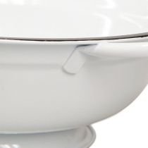 Artikel Deko-Schalen Metall Ø20.5cm Weiss Schwarz Vintage für Tisch- und Raumdekoration