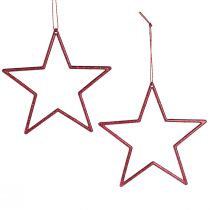 Artikel Deko Stern Rot Christbaumschmuck Glitter Ø12cm, 12er-Set Weihnachtsdeko