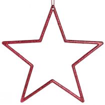 Artikel Deko Stern Rot Christbaumschmuck Glitter Ø12cm, 12er-Set Weihnachtsdeko
