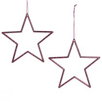 Artikel Deko Sterne Weihnachtsbaum Berry Glitter Lila Ø12cm 12 Stück