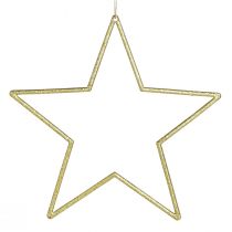Artikel Deko Sterne Gold mit Glitter Baumschmuck 18cm, Weihnachtsdeko Goldsterne 8 St