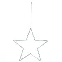 Artikel Deko-Sterne Silber Kunststoff Glitter 18cm 8er-Set Christbaumschmuck