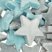 Artikel Deko-Sterne beflockt Streudeko Blau Ø4/5 cm 40 Stück