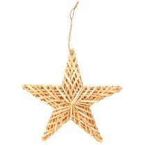 Artikel Deko Rattan Sterne Hängend 19 cm 3er Set Natur Weihnachtsdekoration