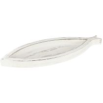 Artikel Deko Tablett Set aus Holz in Fischform Weiss Natur 30/40/50cm