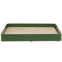 Artikel Deko Tablett quadratisch Metall Grün mit Holzboden 25,5x25,5 cm