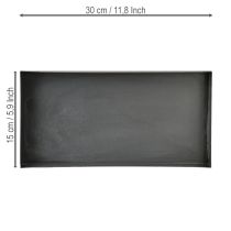 Artikel Deko Metalltablett Schwarz Grau gewaschen 30×15cm rechteckig