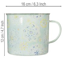 Artikel Deko Pflanztopf aus emailliertem Metall Ø13 cm H12 cm mit Mandala-Motiv