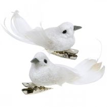 Artikel Deko Taubenpaar Deko Vögel mit Clip Weiß L5cm 4St