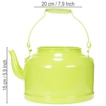 Artikel Deko-Teekanne Metall Übertopf Ø20cm H15cm Apfelgrün für Innen- und Aussendekoration