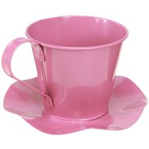 Artikel Deko Metall-Teetasse mit Teller Pink Ø12 cm H10 cm 8 Stück