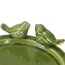 Artikel Keramik-Dekoteller mit Vogelmotiv Grün Ø20,5 cm 2 Stück