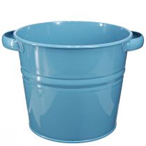 Artikel Deko Topf Blumenkübel Metall in Blau 31cmx26cmx21,5cm