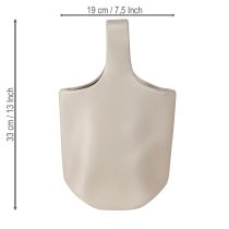 Artikel Deko Vase aus grauer Keramik in Taschenform 19×4,5×33 cm für Innenräume