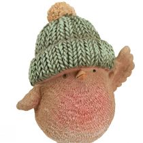 Artikel Deko Vogel mit Mütze Winterdeko Blau Grün H18cm 2St