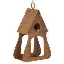 Artikel Deko-Vogelhaus aus Metall, Rostoptik, 17,5 cm, zum Aufhängen