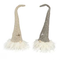 Artikel Deko Wichtel Mütze aus Filz Tischdeko Braun Beige H28cm 2 St