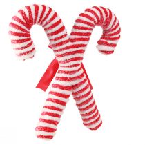 Artikel Dekoration Zuckerstangen Rot-Weiss 28cm Stoff Plastikkern