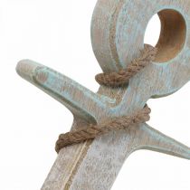 Artikel Anker aus Holz in Hellblau und Weiss 42 x 25 x 3,5 cm