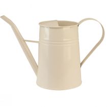 Artikel Vintage Deko Gießkanne aus Metall in Creme, Zimmergießkanne für Pflanzen & Trockenblumen, 23cm 1,7L