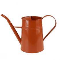 Artikel Gießkanne Dekorativ Metall Orangebraun 1,7L Vintage Stil für Pflanzen & Trockenblumen H23cm