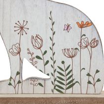 Artikel Deko Hase Holzfigur sitzend mit Blumenmotiv 26×19,5cm weiss für Osterdekoration