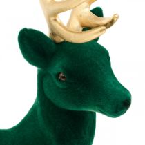 Artikel Dekofigur Hirsch aus Kunststoff, 40 cm, Grün und Gold