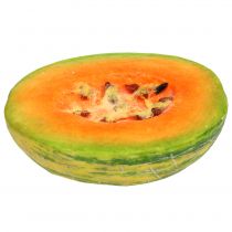Deko Honigmelone halbiert Orange, Grün 13cm