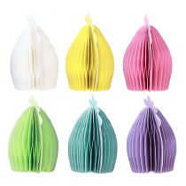 Artikel Deko-Hühner aus Wabenpapier – 11×6.5×12 cm, 6 Stück, Pastellfarben für Osterdekoration