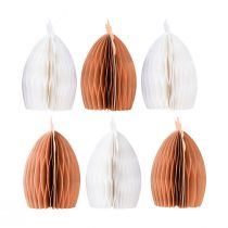 Artikel Dekohühner aus Wabenpapier Weiss und Orange, 7,5×4,5×8 cm, 6 Stück
