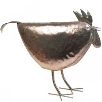 Deko Huhn Metalldeko Metall Vogel Metallic Rosé 51×16×36cm