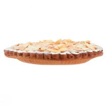Artikel Attrappe Deko-Mandeltorte aus Kunststoff, Schaufensterdekoration, Ø 19 cm, Braun/Weiss