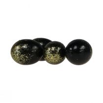 Artikel Deko Ostereier echtes Hühnerei Schwarz mit Gold-Glitter H5,5–6cm 10 St