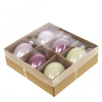 Artikel Deko Ostereier zum Aufhängen Glas Rosa/Grün Osterdeko 6St