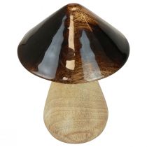 Artikel Deko-Holzpilz aus Mangoholz Ø 7,5 cm H 10 cm Braun mit Glanzeffekt