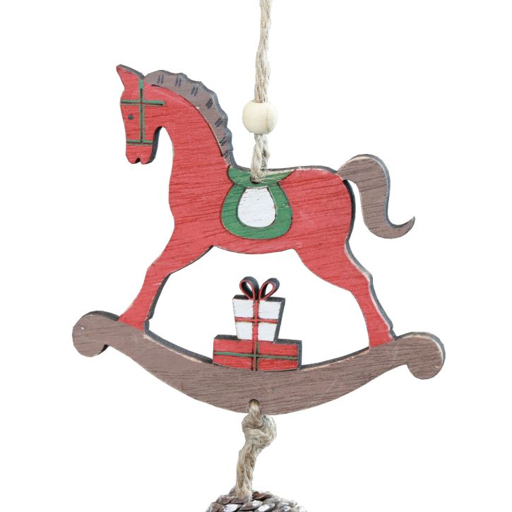 Artikel Deko-Schaukelpferd aus Holz zum Hängen 37cm Rot 2 Stück