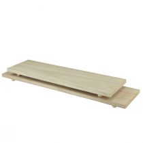 Artikel Deko Tablett mit Füßen Holztablett Paulownia 55/65cm 2er-Set
