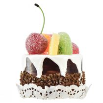 Artikel Deko-Törtchen aus Kunststoff, künstliche Kuchenattrappen Ø8cm, Schaufensterdeko im 2er-Set
