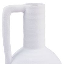 Artikel Deko Vase Keramik Weiss mit Henkel, H26cm, für Trockenblumen und Blumensträusse