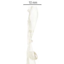 Artikel Dekoband Creme mit Herzen und Perlen 10mm x 5m für Hochzeitsdekoration
