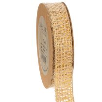Artikel Dekoband Jute Gelb Natur 25mm x 10m für rustikale Dekoration und Bastelarbeiten